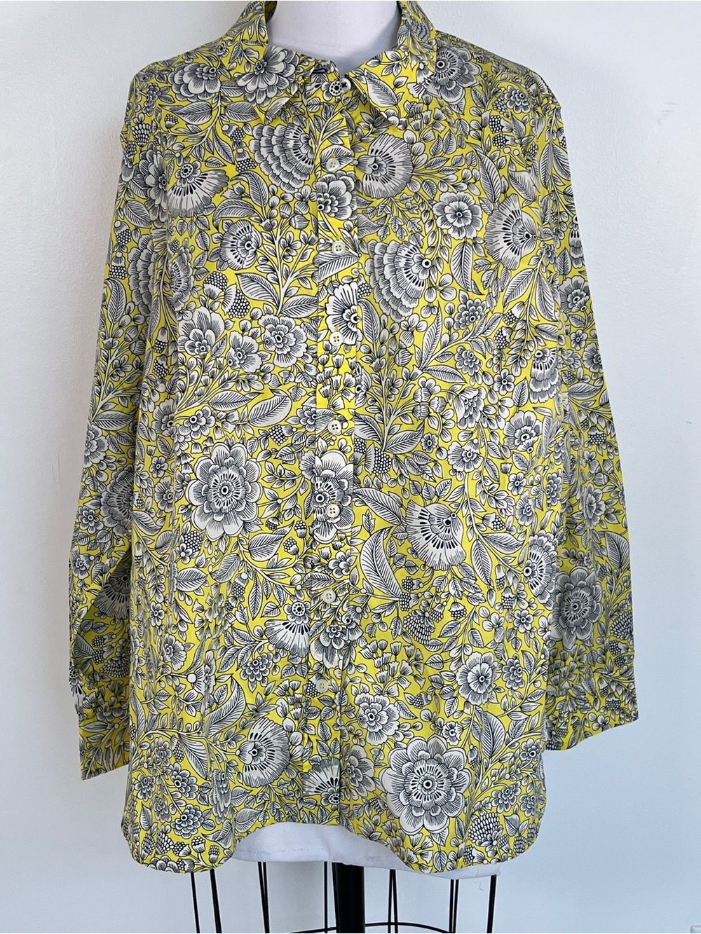 NWT! Talbots Yellow Print Top Size 2X